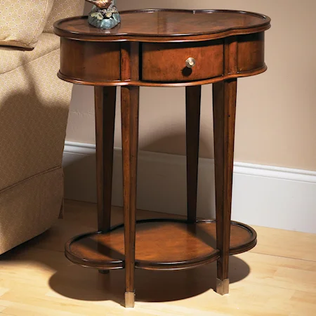 Accent Table with Shelf and Drawer